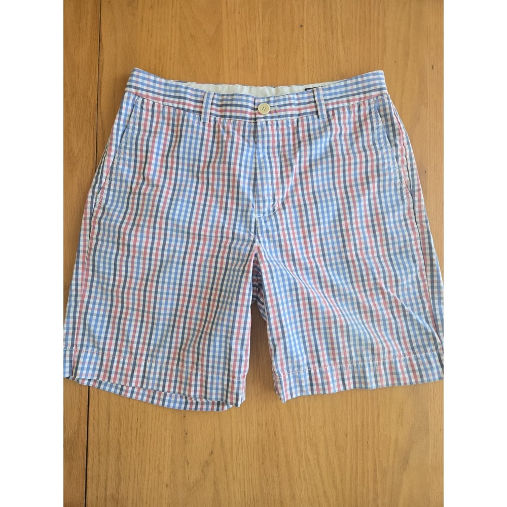 Vineyard Vines Mens 32 Shorts Plaid Striped Blue Red Pink